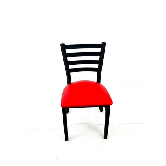 JMC Furniture JMCWHCBVSRED White Horse Series Side Chairs, Supports Up to 300 lbs, 18 in. Seat Height, Red Seat, Black Back & Base