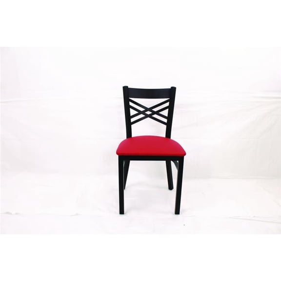 JMC Furniture JMCXCHBVSRED X Series Chair, Supports Up to 300 lbs, 18 in. Seat Height, Red Seat, Black Back & Base