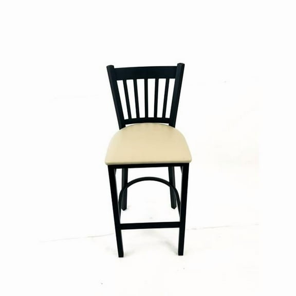 JMC Furniture JMCCBBVSTAU Cobra Series Barstool, Supports Up to 300 lbs, 28.5 in. Seat Height, Taupe Seat, Black Back & Base