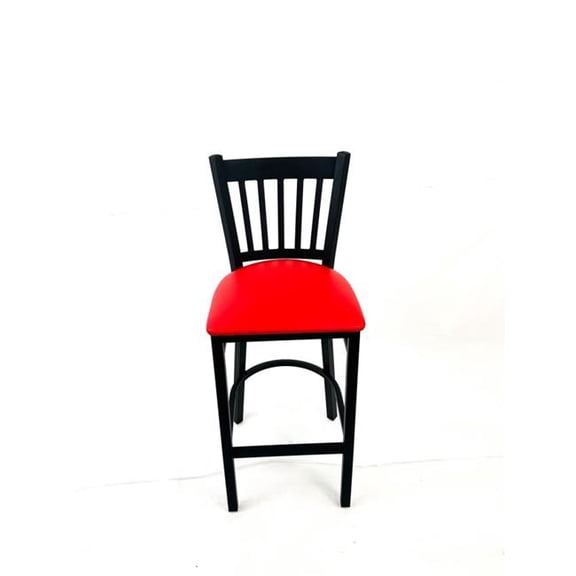 JMC Furniture JMCCBBVSRED Cobra Series Barstool, Supports Up to 300 lbs, 28.5 in. Seat Height, Red Seat, Black Back & Base