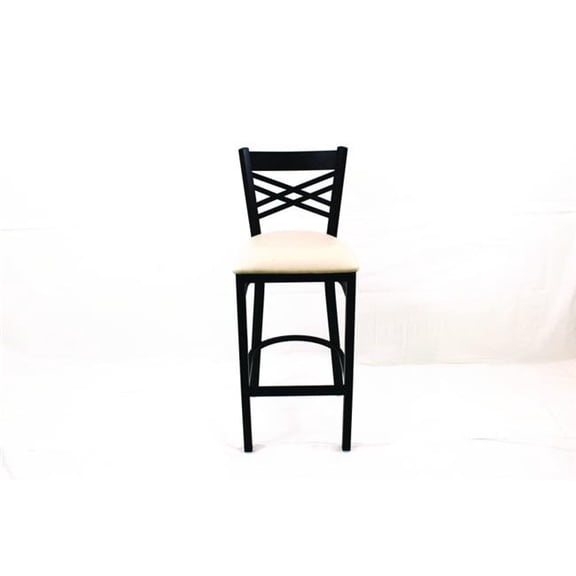 JMC Furniture JMCXBSBVSCRM X Series Barstool, Supports Up to 300 lbs, 29.5 in. Seat Height, Cream Seat, Black Back & Base