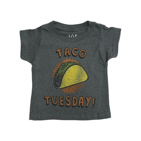 JME Toddler Boys Short Sleeve Gray Taco Tuesday T-Shirt Tee Shirt 2