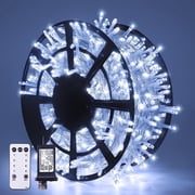 JMEXSUSS 168FT 600 LED White Christmas Lights Outdoor Waterproof with Remote Indoor Christmas String Lights Cool White Christmas Tree Lights Plug in for Room We