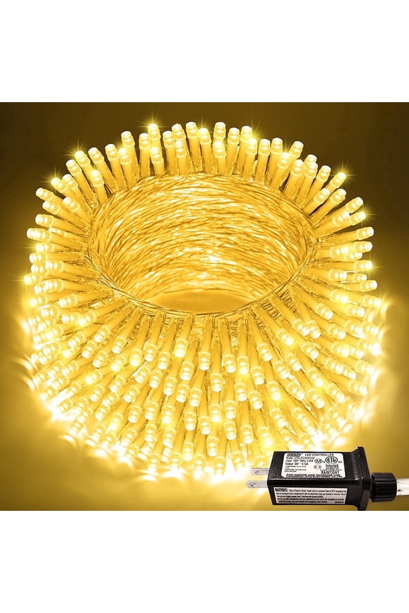 200 LED Christmas Lights Indoor Outdoor, Connectable Warm White Christmas Tree Lights Clear Wire, 66 Ft Twinkle Fairy String Lights Plug in for Bedroom Wedding Christmas Tree Decorations