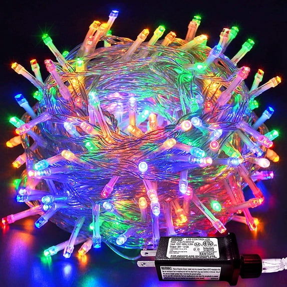 JMEXSUSS 33ft 100 LED Easter Lights Indoor, Clear Wire Multicolor Christmas Tree Lights Outdoor Waterproof, 8 Modes Plug-in Easter Lights String for Easter Christmas Tree Party Xmas