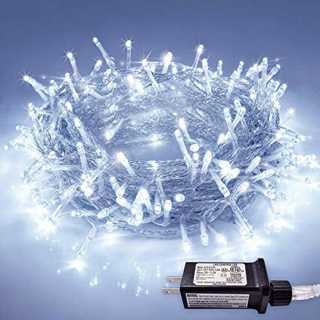 JMEXSUSS 66ft 200 LED String Lights Indoor Outdoor, White Christmas