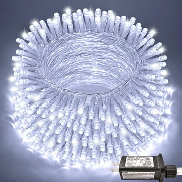 JMEXSUSS 66ft 200 LED White Christmas String Lights Indoor, Christmas Lights Outdoor Waterproof Clear Wire, 8 Modes Twinkle String Lights Plug in for Living Room Tree Bedroom Wedding Decoration