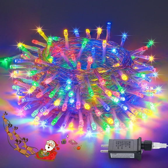JMEXSUSS Multicolor Christmas Tree Lights Indoor Outdoor, 200 LED Multicolor Christmas Lights Clear Wire, 66ft Colorful Christmas Lights Plug in for Christmas Bedroom Tree Room Party Xmas Decorations