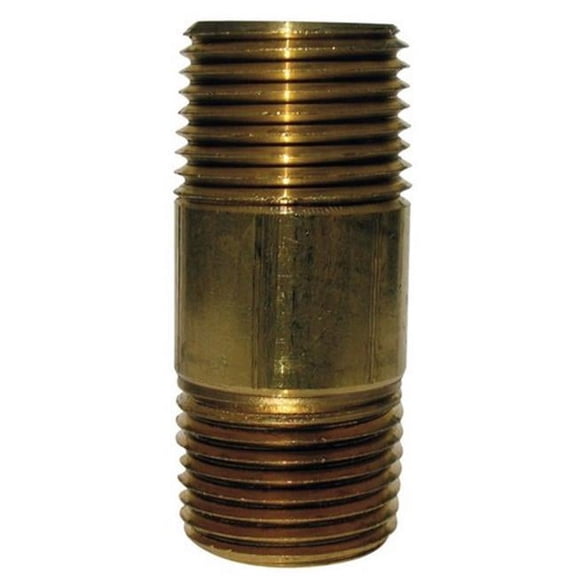 JMF  1/4 in. MPT   x 1/4 in. Dia. x 5 in. L MPT  Brass  Nipple