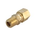 thumbnail image 1 of JMF 4503298 Yellow Brass Connector 3/16 Compressionx1/8 MPT Dia. in. (Pack of 5), 1 of 2