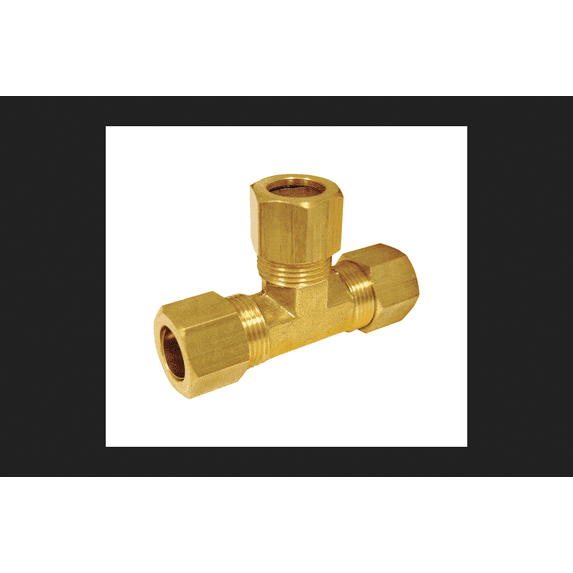 Jmf Compression Tee 1/2 " Compression X 1/2 " Compression X 3/8 " Yellow Brass 400 Psi Lead Free Case of 5