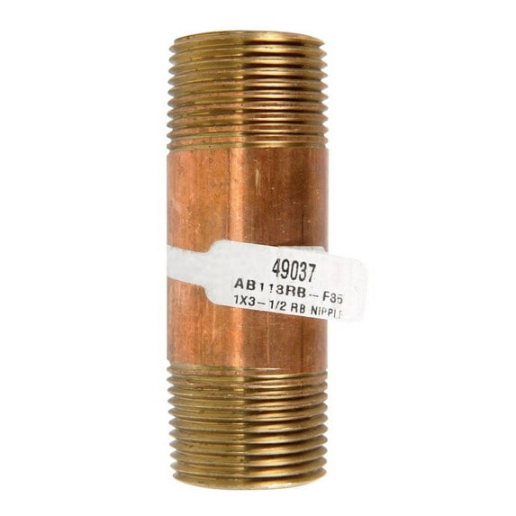 1 Pc, Jmf Company 1 In. Mpt Red Brass Nipple 3-1/2 In. L