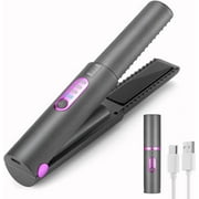 JMFONE Cordless Hair Straightener, Mini Cordless Flat Iron 2 in 1, Portable with USB-C Rechargeable 5000mAh Battery, Ceramic Plate, Anti-Scald & 3 Adjustable Temp,Travel Size Preferred Gifts