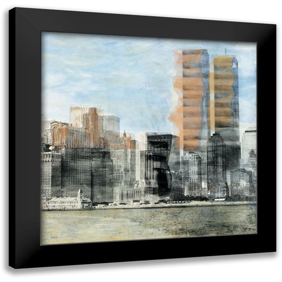 JMG 12x12 Black Modern Framed Museum Art Print Titled - Twins New York