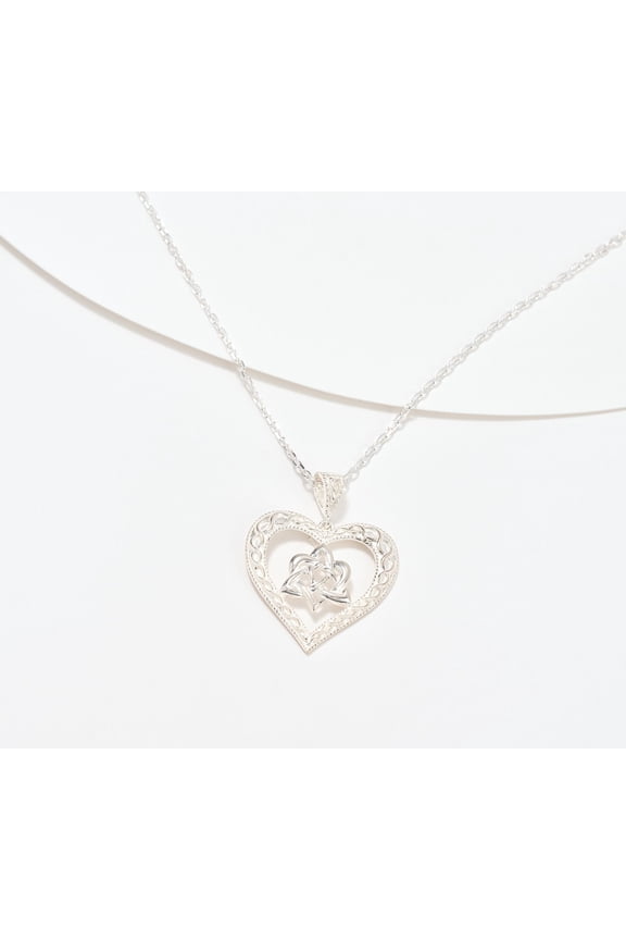 Sterling Silver Celtic Heart Pendant & Chain 20"