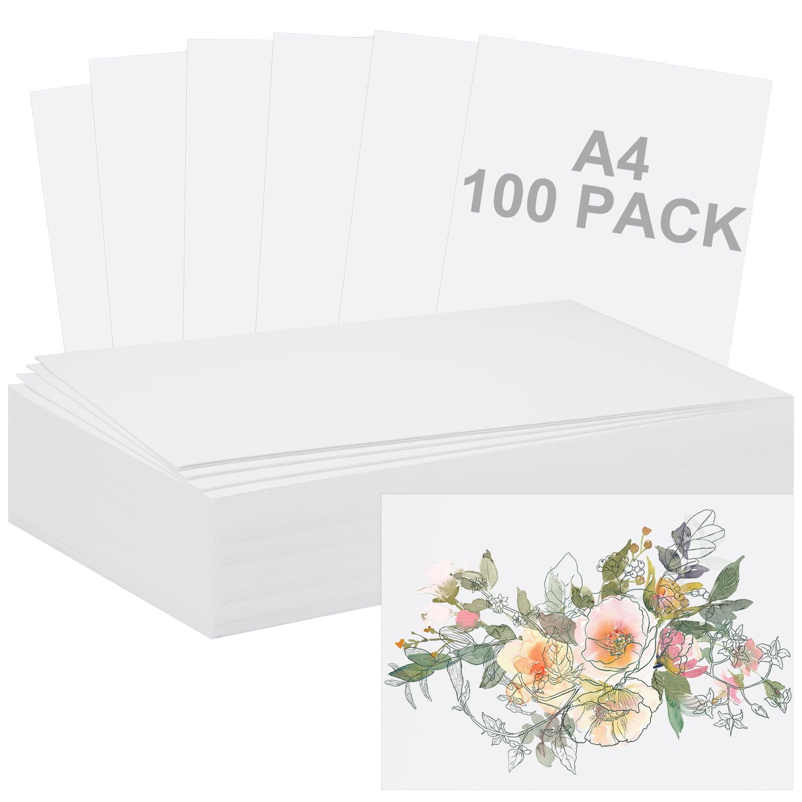 JMIATRY 100 Sheets Water SSF20 Color Paper 8.5 Cotton Watercolor Paper ...