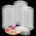 JMIATRY 24 Packs Disposable Veggie Tray with Lid for Fridge 10 Inch