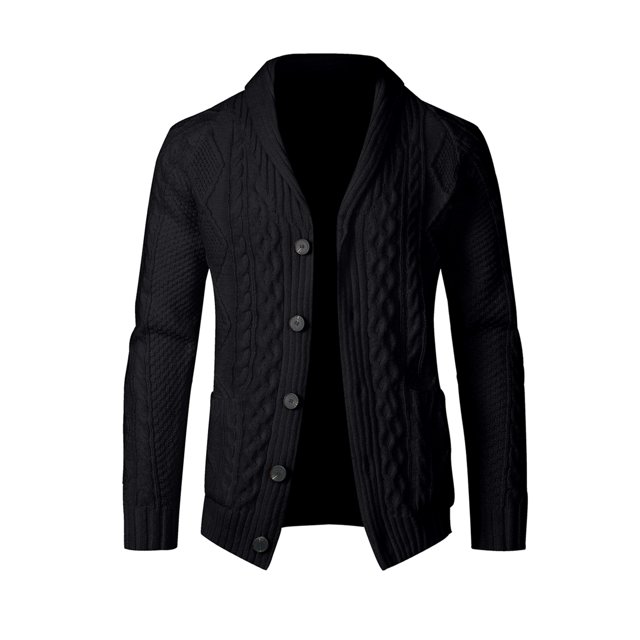 JMIERR Big and Tall Mens Cardigan Sweaters Long Sleeve Shawl Collar