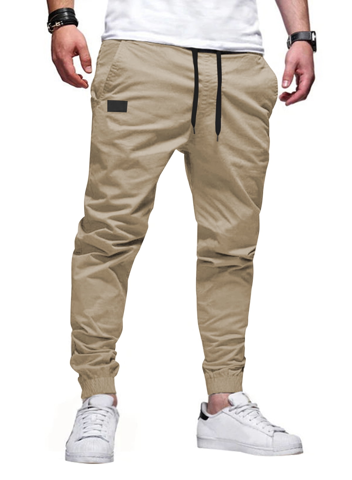 JMIERR Big and Tall Mens Cargo Pants Casual Cotton Hiking Pant Stretch