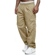 JMIERR Big and Tall Mens Cargo Pants- Casual Multiple Pockets Outdoor Straight Pants Work Out Hiking Pants Trousers