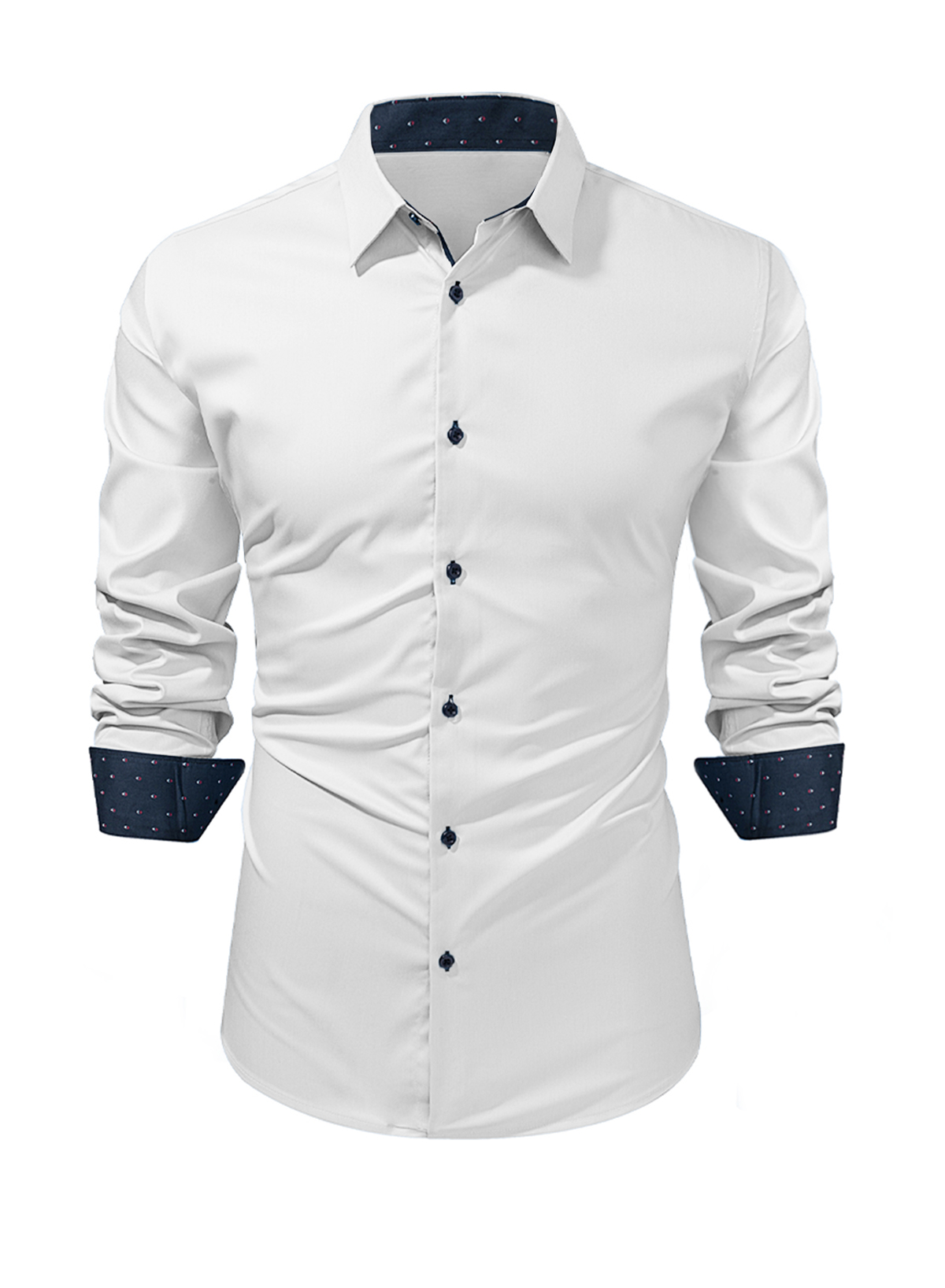 Big Men's Packaged Long Sleeve Dress Shirt and 2 Ties Set