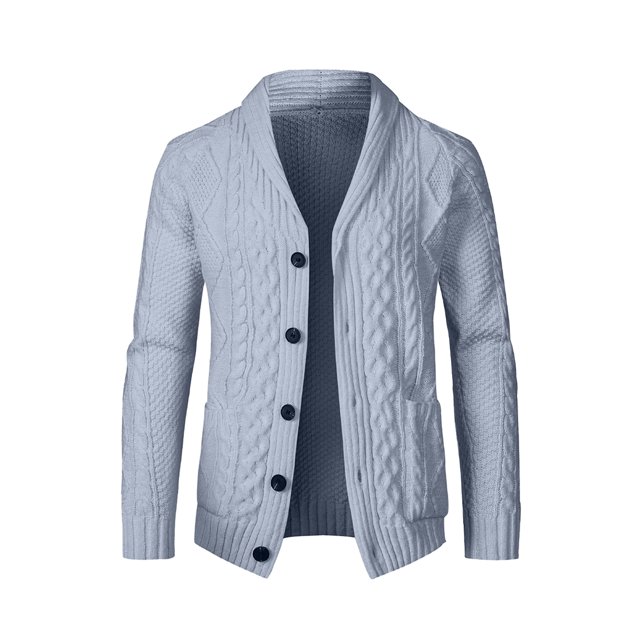 JMIERR Cardigan Sweaters for Men Button Down Cable Knit Long Sleeve