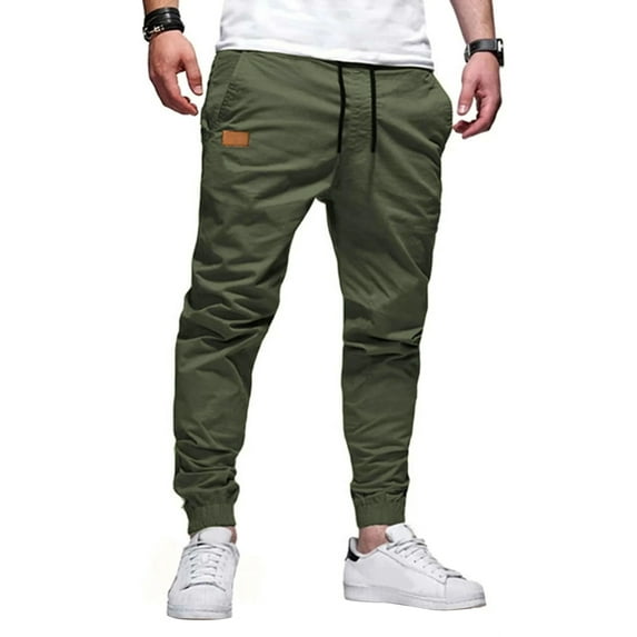 JMIERR Men Cargo Pants Casual Cotton Workout Hiking Pants Stretch Outdoor Lightweight Trousers with Pockets