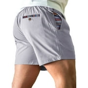 JMIERR Men Casual Shorts Drawstring 5" Shorts Lightweight Beach Summer Flat Front Shorts Gray