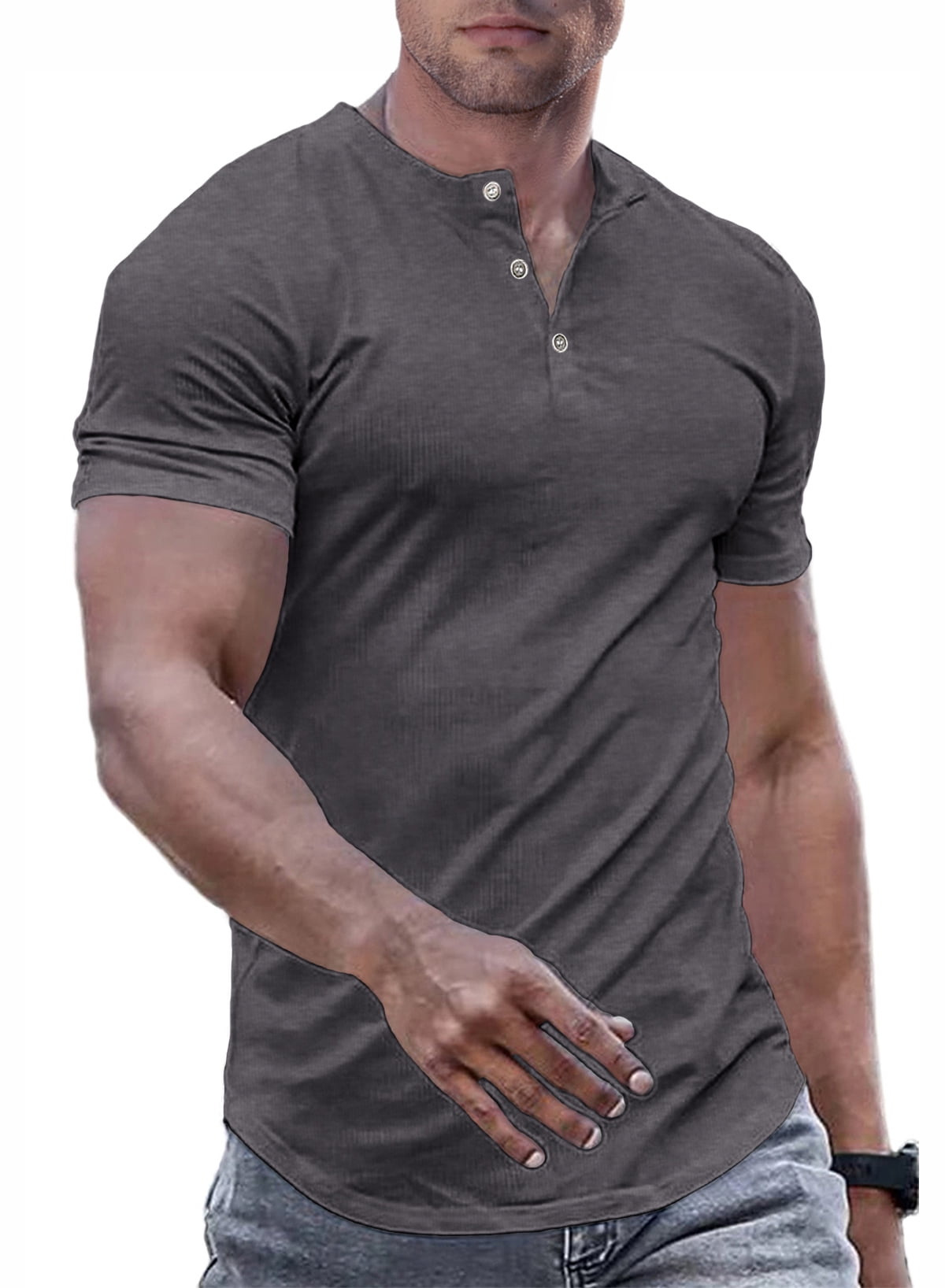 Buy Ribbed Longline T-shirt with Crew Neck and Short Sleeves