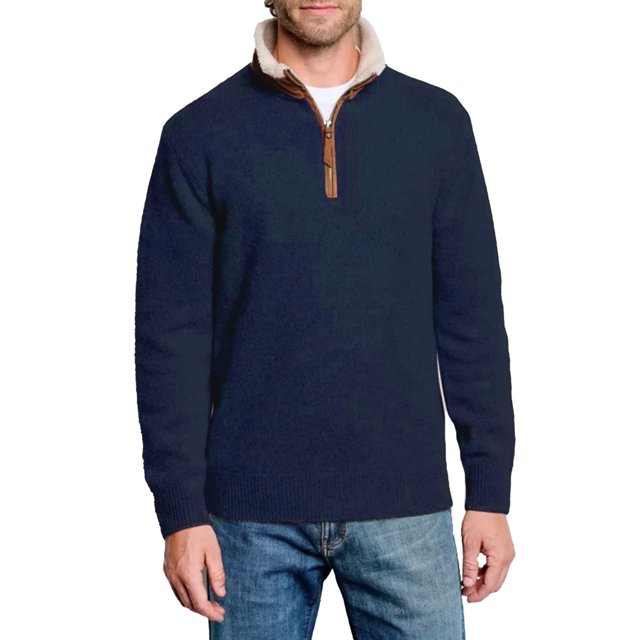 JMIERR Men Quarter Zip Up Sweaters Lightweight Mock Neck Pullover