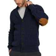 JMIERR Mens Cardigan Sweater Button Down Long Sleeve V Neck Cable Knit Sweaters with Pockets