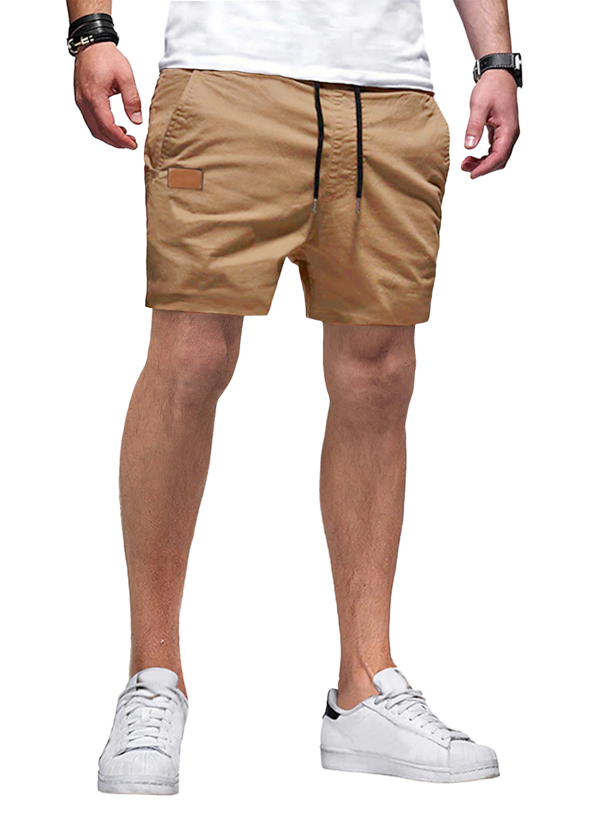 JMIERR Mens Cargo Shorts Drawstring Summer Beach Cotton Stretch 4