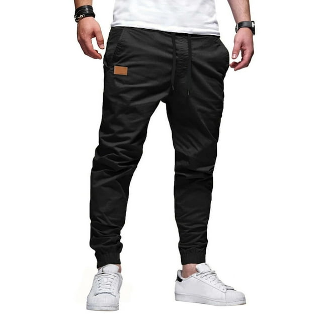 JMIERR Mens Casual Joggers Pants - Cotton Cargo Pants Hiking Workout ...