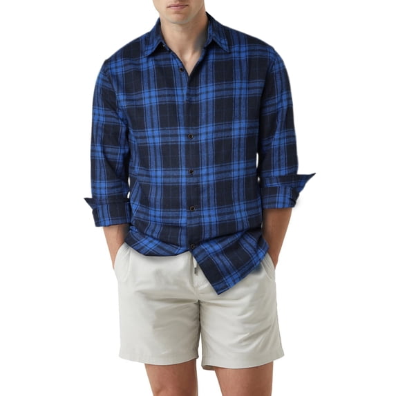 JMIERR Mens Plaid Shirts Long Sleeve Casual Flannel Shirt for Men Checked Button Down Regular Fit