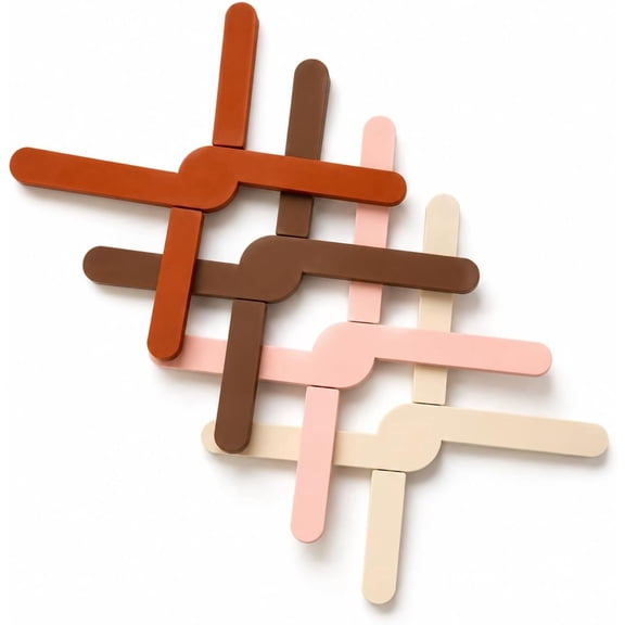 JMILYJW Foldable Silicone Trivets, 4 PCS Expandable Trivets for Dishes, Hot Pots and Pans Anti-Slip Heat Water Resistant Silicone Hot Pads/Pot Holders