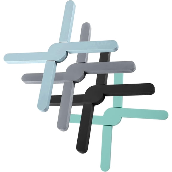 JMILYJW Foldable Silicone Trivets, 4 PCS Expandable Trivets for Dishes, Hot Pots and Pans Anti-Slip Heat Water Resistant Silicone Hot Pads/Pot Holders