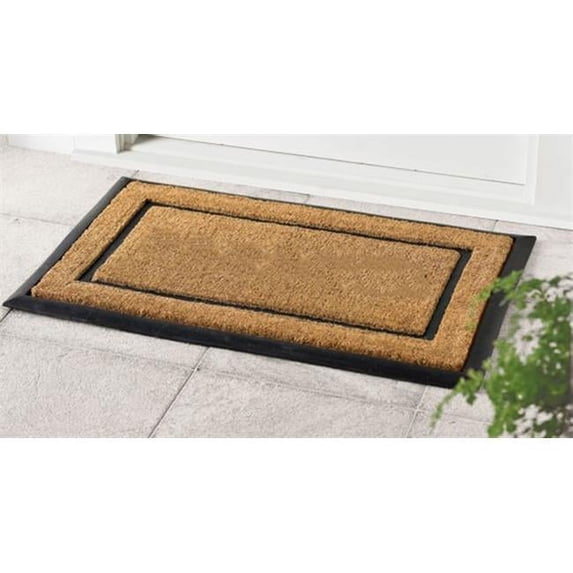 JMJ LE 1561 Picture Frame Rubber Molded Coir Door Mat, 22 x 36 in.