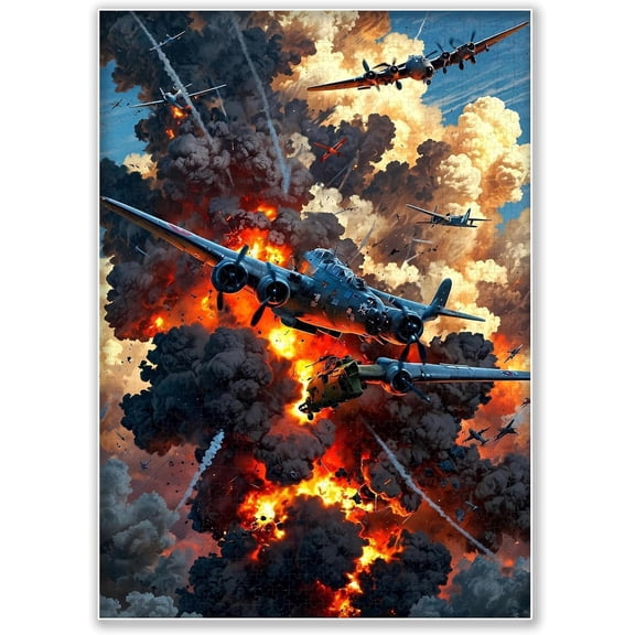 JMKLUP 500-piece WWII Air Force Plane Wars - Fighter Aircraft Adult Wooden Puzzle, Intellectual Challenge, Stress-Relieving Puzzle, Relaxing Family Activity, Decoration, Size: 20.5 x 15 in