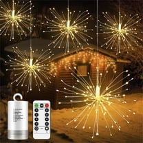 JMKQLZ 90 LED Hanging Lights, Starburst Bouquet Shape Lights Ornament Waterproof Lights for Patio Parties Tent Christmas Decor