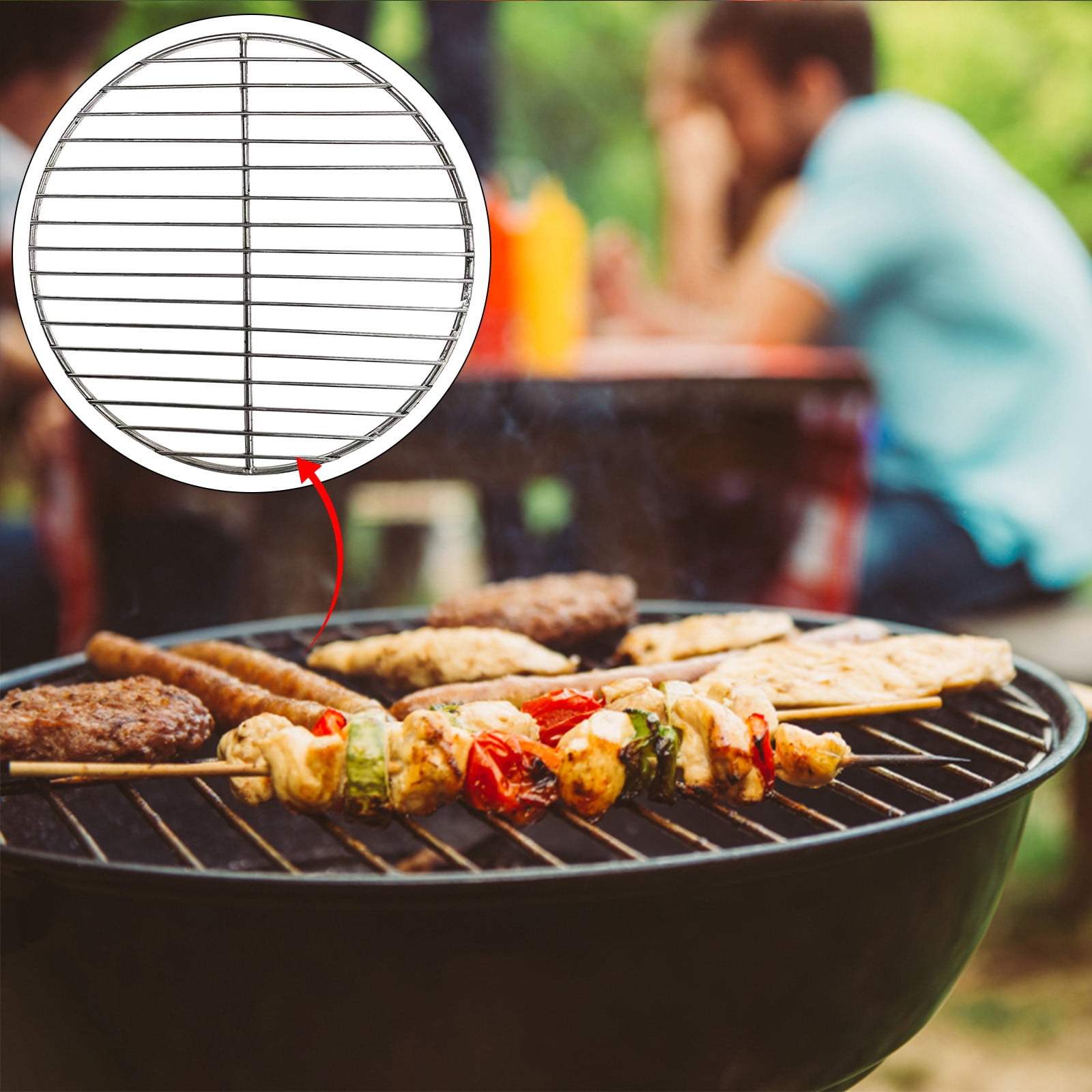 JMKQLZ BBQ Grill Grates Replacement, Stainless Steel Circular Barbecue