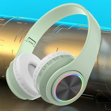 JMKQLZ Bluetooth Headphones, Wireless Bluetooth Over Ear with RGB Lights, Foldable Stereo HD Sound Headsets for Women and Men,6.41*7.99in