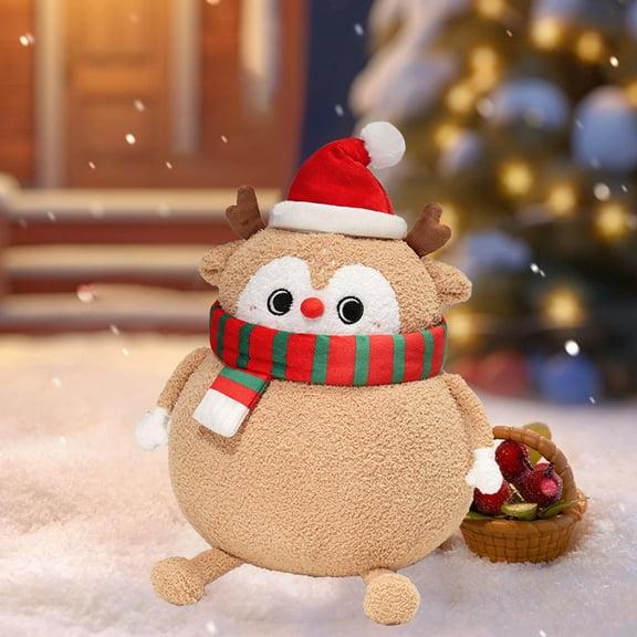 JMKQLZ Christmas Character Plush Throw Pillow - Soft Holiday Decor Cushion with Festive Shapes for Sofa Living Room and Bedroom Decor