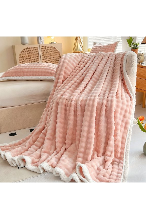 Cozy Fleece Throw Blanket, Breathable Blanket for Year-Round Comfort, Durable Material, Perfect for Living Room and Nap Time