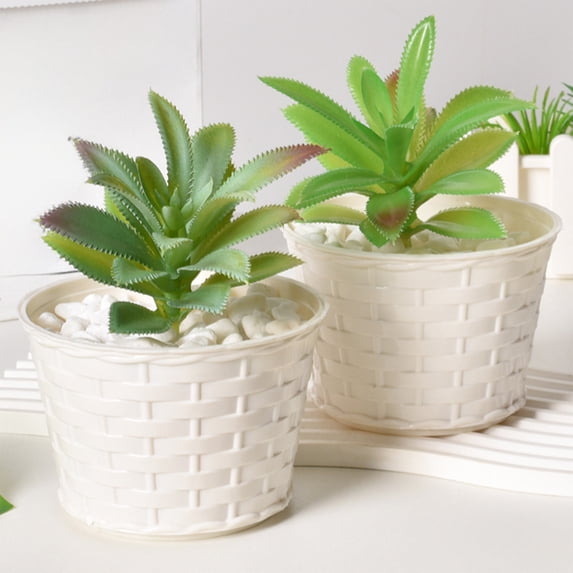 JMKQLZ Decorative Artificial Flower Planters - Plastic Potted Containers for Flower and Small Plants - Versatile Decorative Ornaments Pot for Home Decor