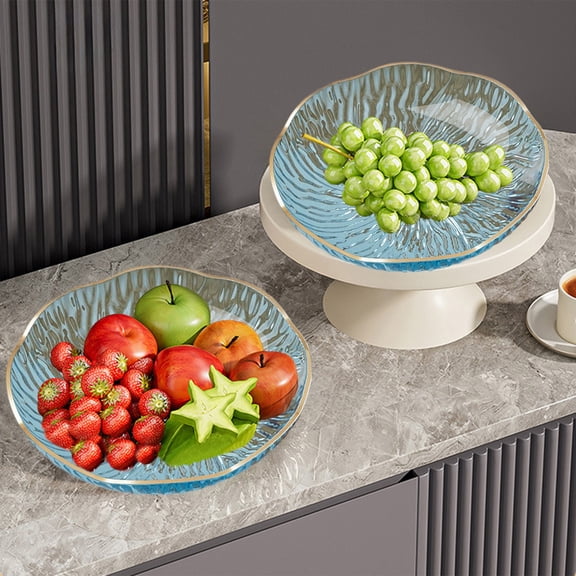 Decorative Plastic Serving Tray with Drainage Function - Elevated Pedestal Design Multi-Purpose Fruit Snack Platter for Home Decor Easy to Clean