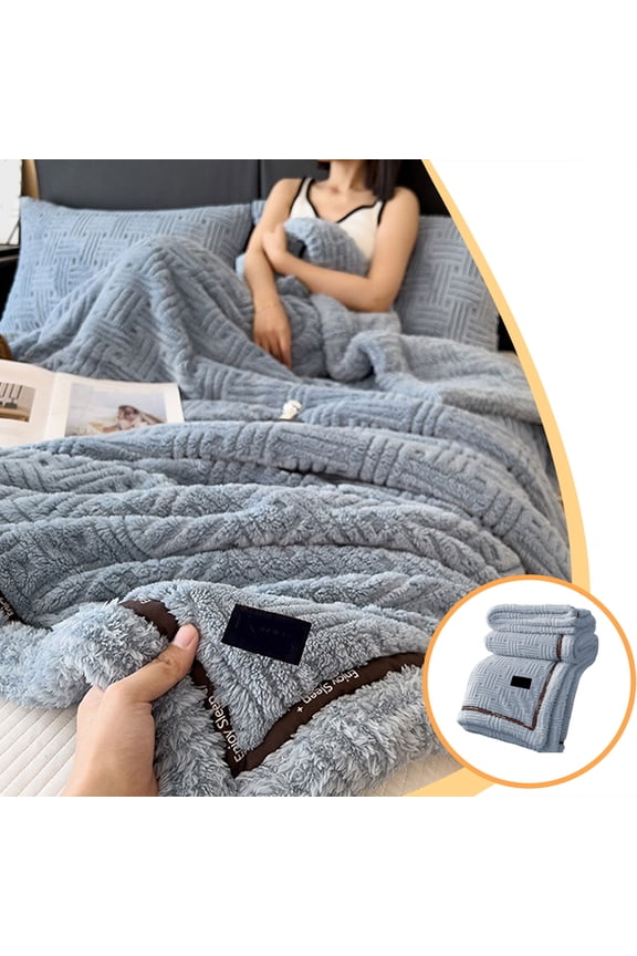 Double Layer Flannel Fleece Throw Blanket - Ultra Soft Warm All Season Cover for Bed Sofa and Office Nap with Cozy Comfort