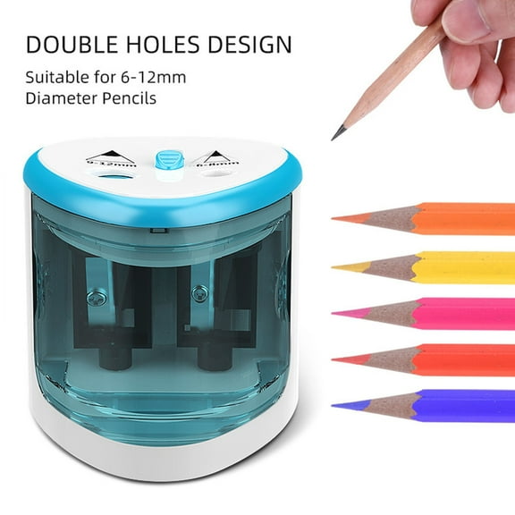 JMKQLZ Electric Pencil Sharpener, Battery Operated Pencil Sharpener for Teens Adults, Automatic Sharpen for Colored Pencils, Portable Pencil Sharpener for Classroom Office Home