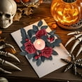 thumbnail image 1 of Elegant Black Floral Candle Ring - Gothic Inspired Tabletop Display for Dinners and Gatherings - Reusable Centerpiece Base with Faux Details, 1 of 9