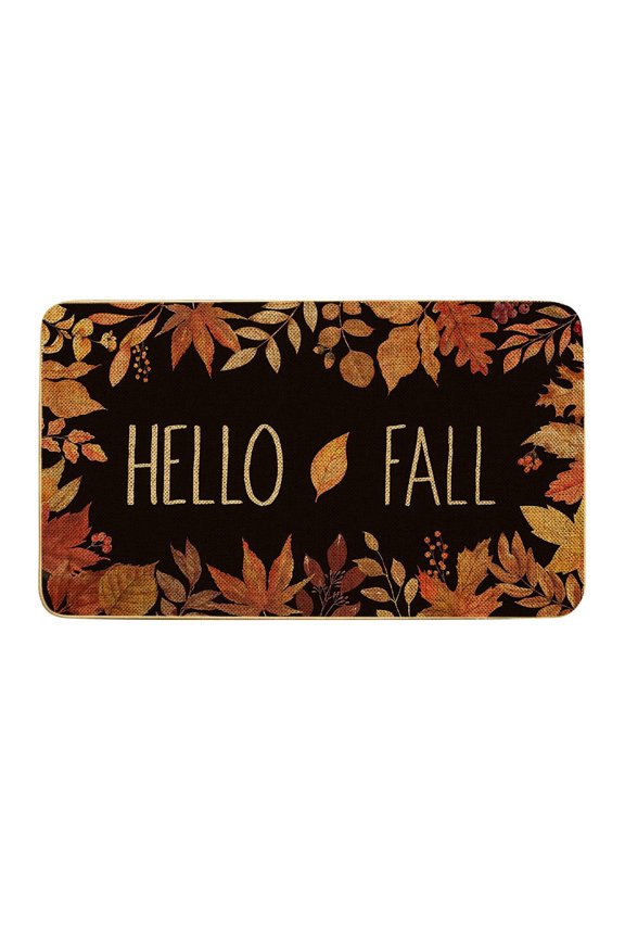 Fall Welcome Doormat with Vintage Maple Leaf Pattern, Non-Slip Rubber Backing for Indoor and Outdoor Use, Seasonal Thanksgiving and Autumn Harvest Decor for Entrance and Home Decor