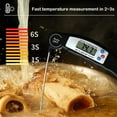 thumbnail image 1 of Fast Read Foldable Food Thermometer with Backlit Display - Precision Stainless Steel Probe Grill Cooking Aid Instant Temperature Gauge Multi-Use Kitchen Tool, 1 of 6